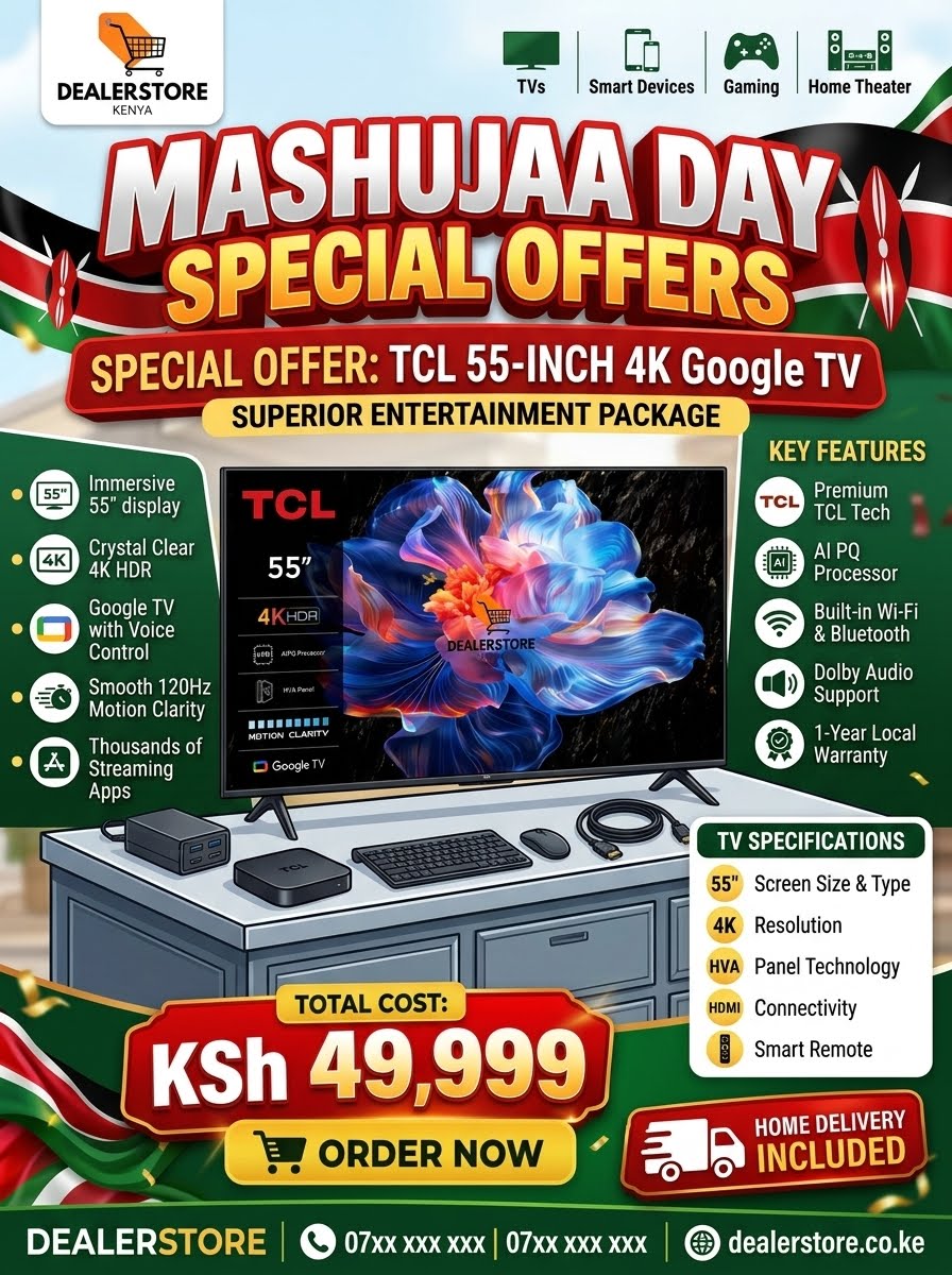 TCL 55-Inch 4K Google TV | Mashujaa Day Special Offers