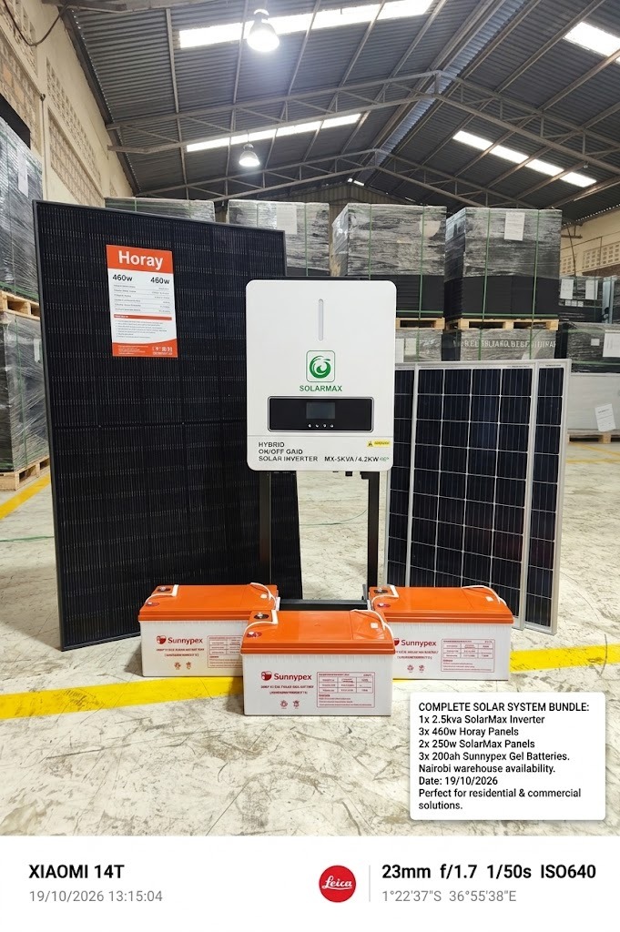 Solar Power System Kit – 2.5KVA Solarmax Inverter, 3 × 200Ah Sunnypex Batteries and 4 Solar