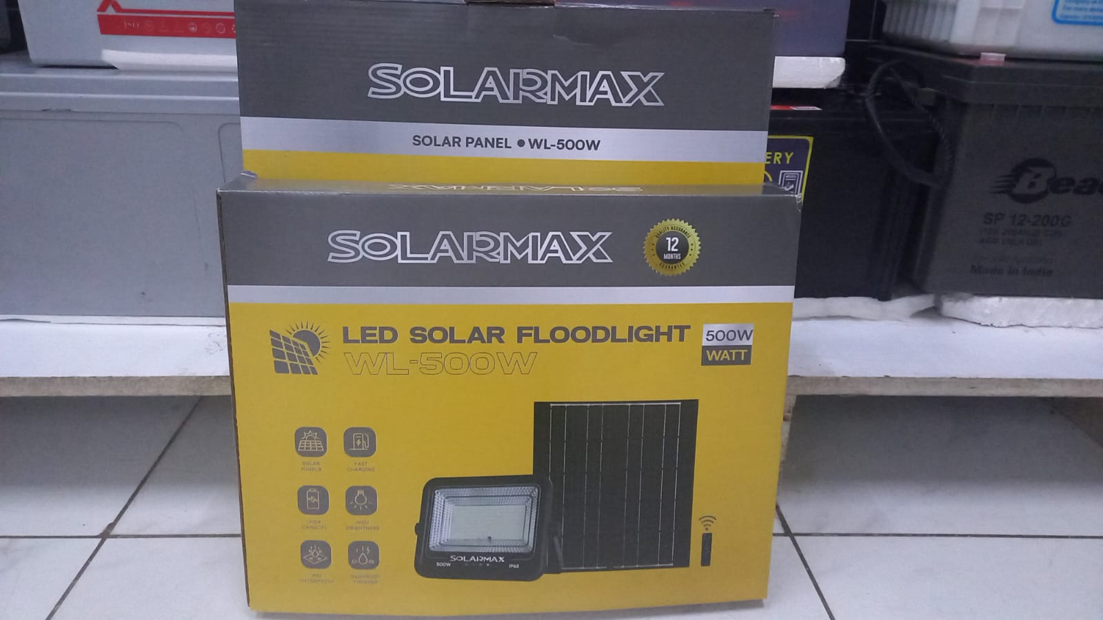 Solarmax 500W Outdoor LED Solar Floodlight with Solar Panel (WL-500W)