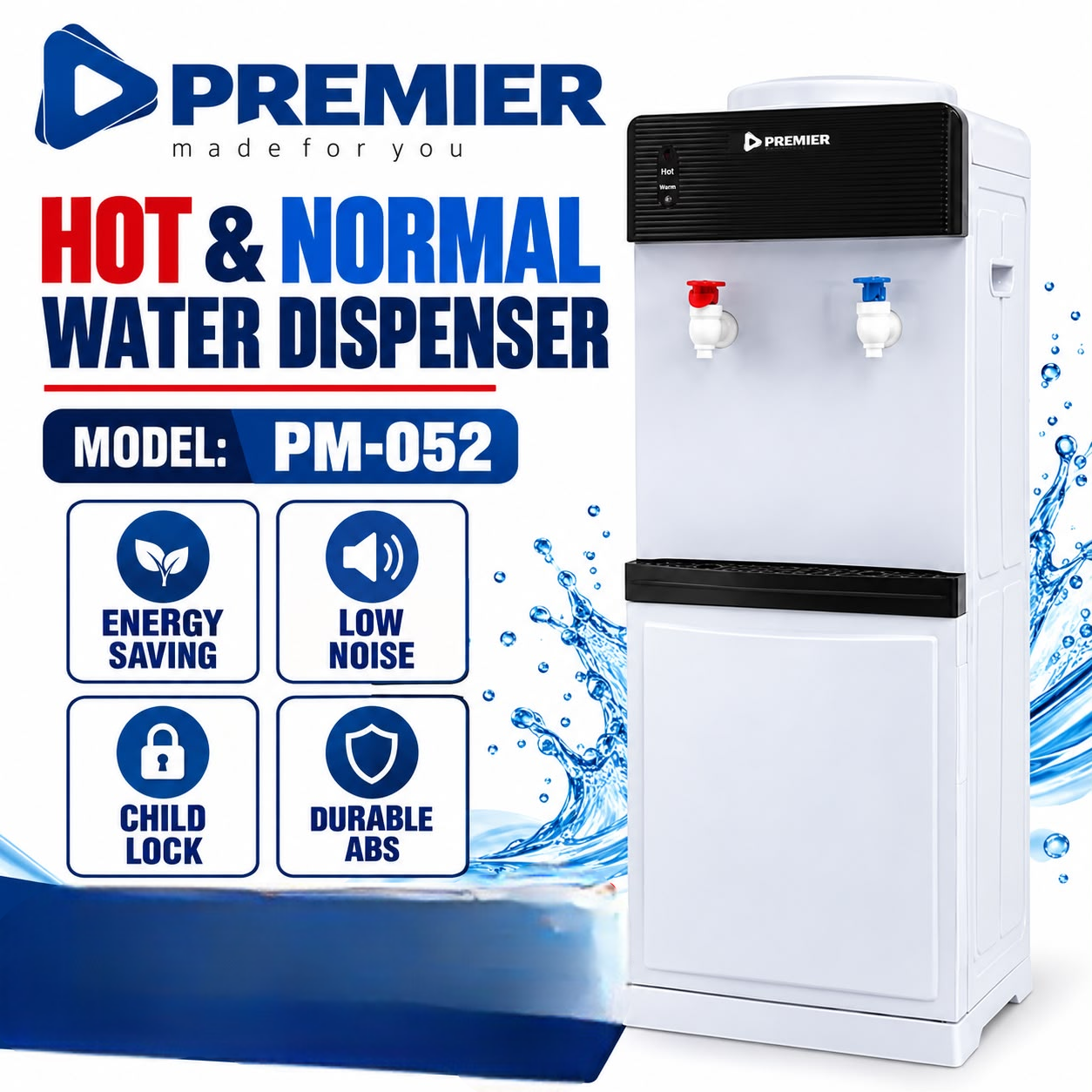 Premier PM-052 Water Dispenser with Child Lock and Energy-Saving Design