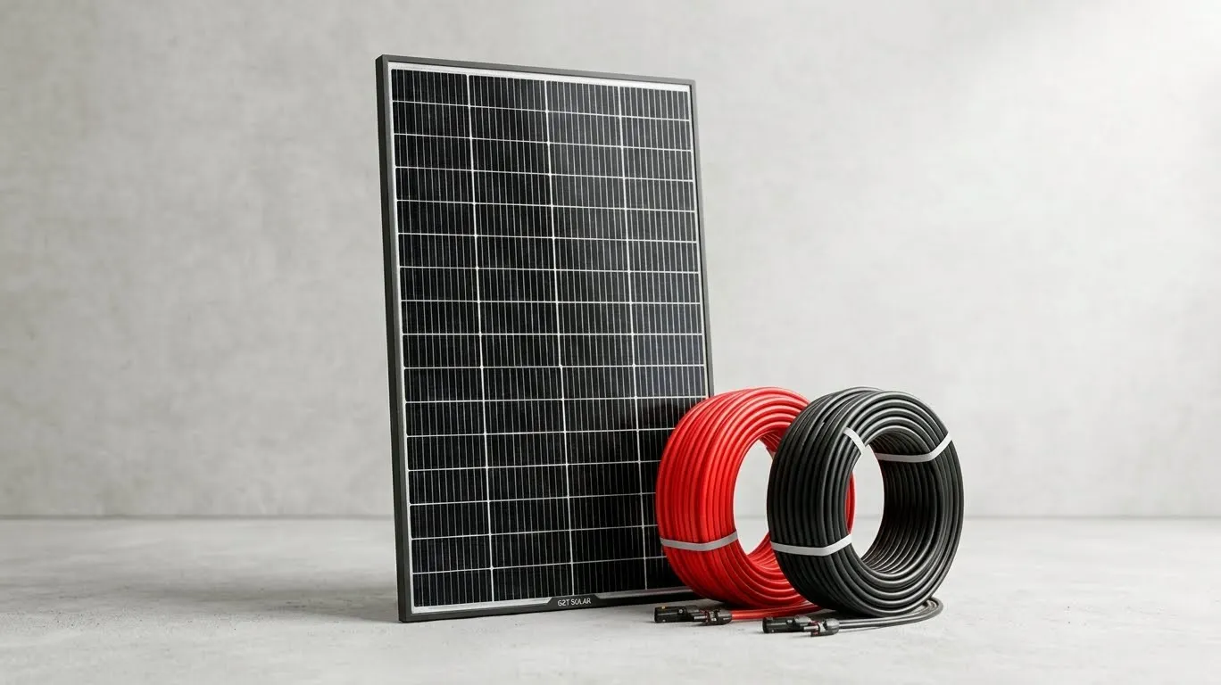 Complete Monocrystalline Solar Panel & Heavy-Duty Cable Kit