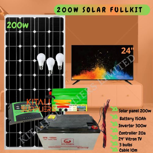 200W Solar Panel Fullkit Plus 24 Inch Tv