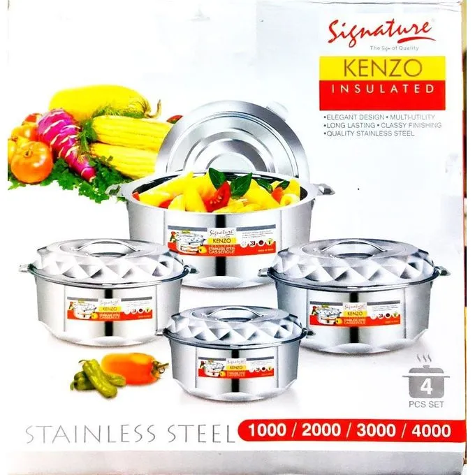 Signature Stainless Hot Pot 4pcs Set 1000/2000/3000/4000ml