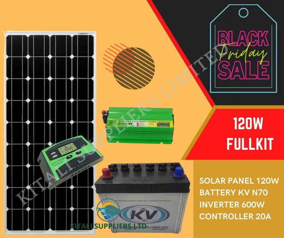 120w solar fullkit with kv battery