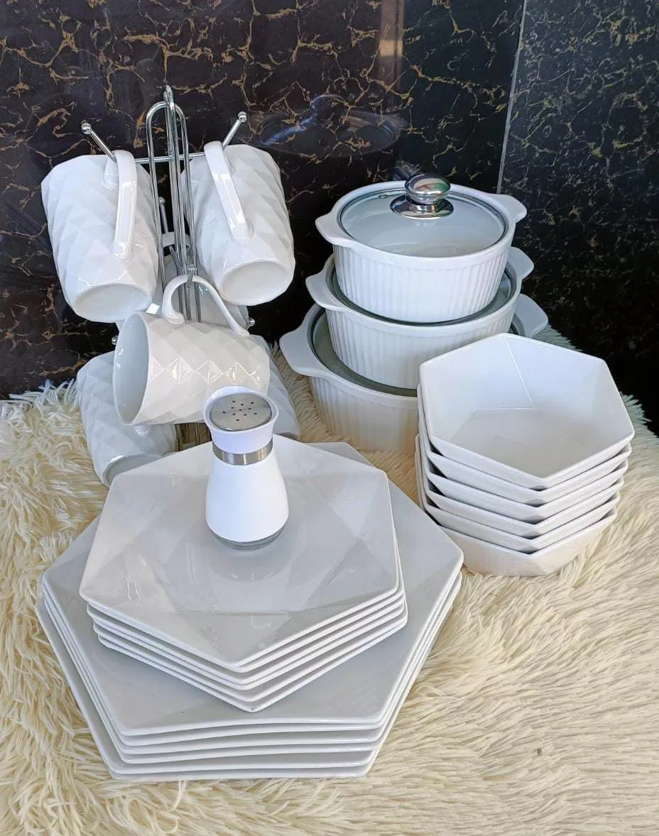 31 pcs trendy concise dinner sets