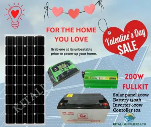 valentine offers for 200w solar fullkit