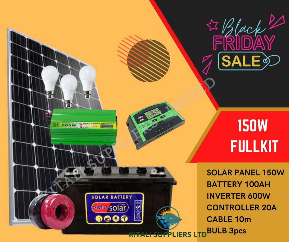 150w solar fullkit with chloride battery