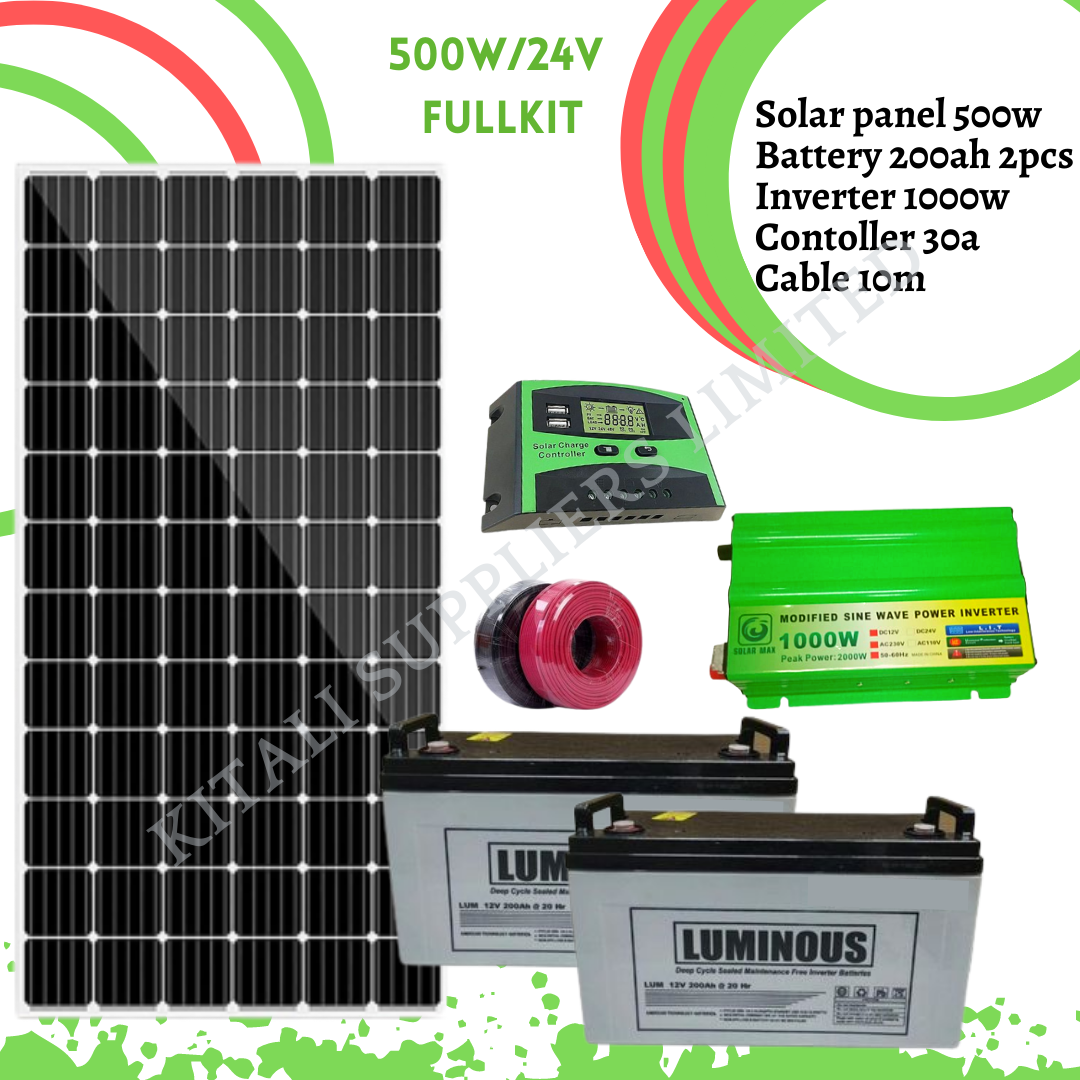 500Watts 24V solar fullkit