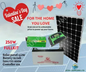 sunnypex 250w solarfullkit with 200ah battery