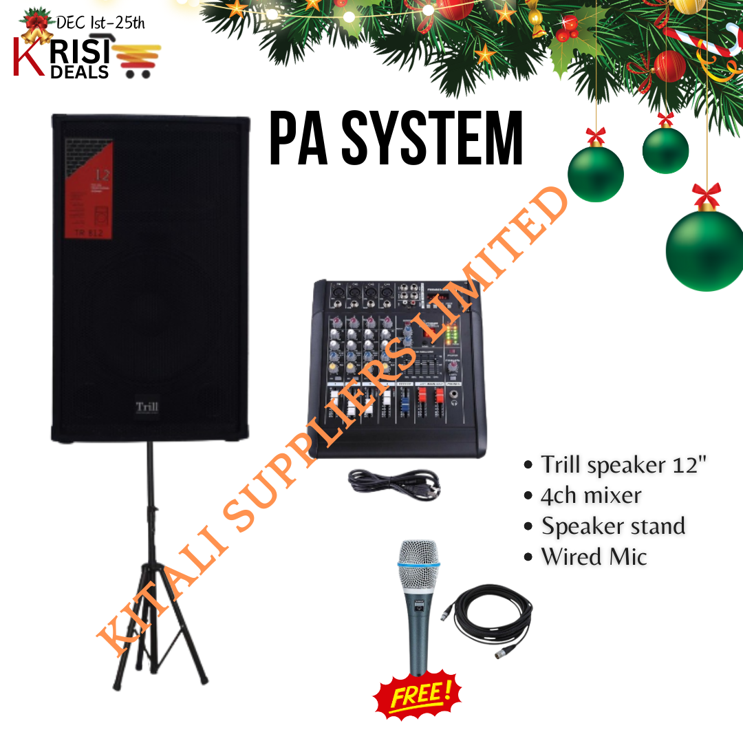 Trill Tr 812 Passive Speaker 12 Inch PA system with 4ch mixer