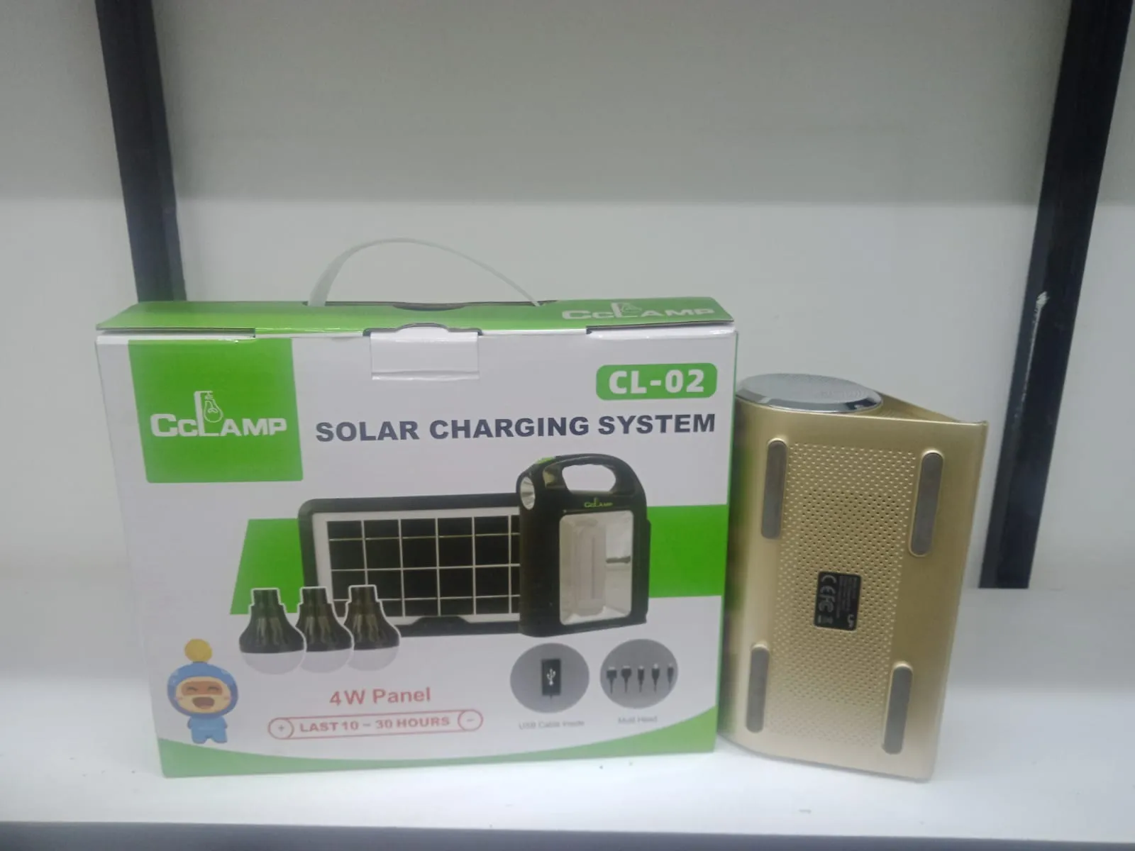 CC LAMP Solar charging system with free Bluetooth speaker black