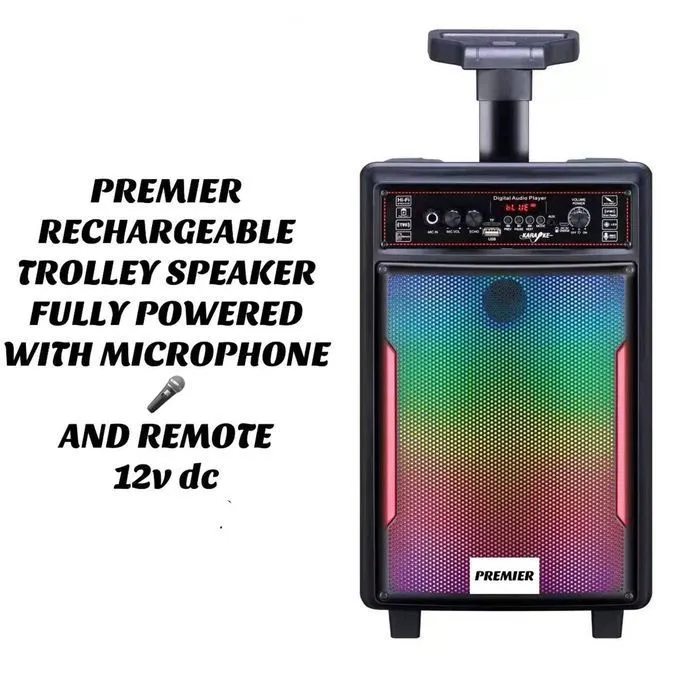 Premier 15 Inch Rechargeable Trolley Outdoor PA Speaker