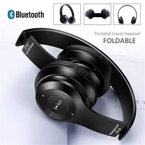 P47 Foldable Wireless Bluetooth Headphones With FM