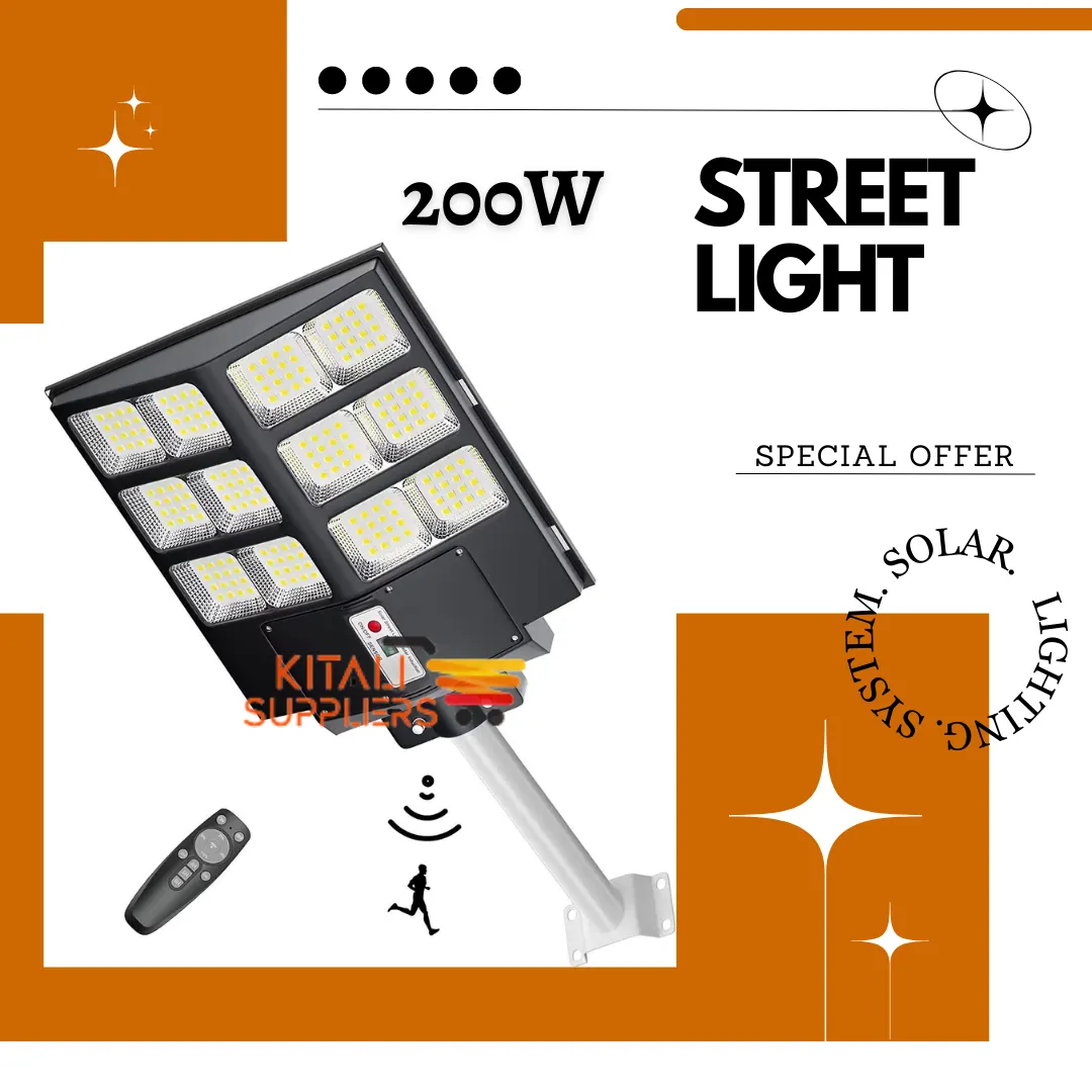 200w solar street light Black 200W