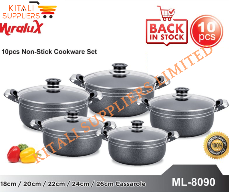 10PCS Cooking Pots Cookware Set 5pcs Pots+5pcs Lids