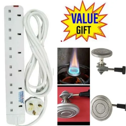 Power King >6 Outlet Power Extension Cable > 6 Way + 6kg Gas Burner