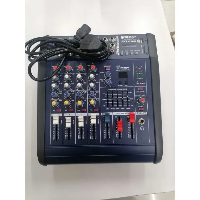 Omax 4 Channel Powered Mixer 2 Outputs Channels 250watts