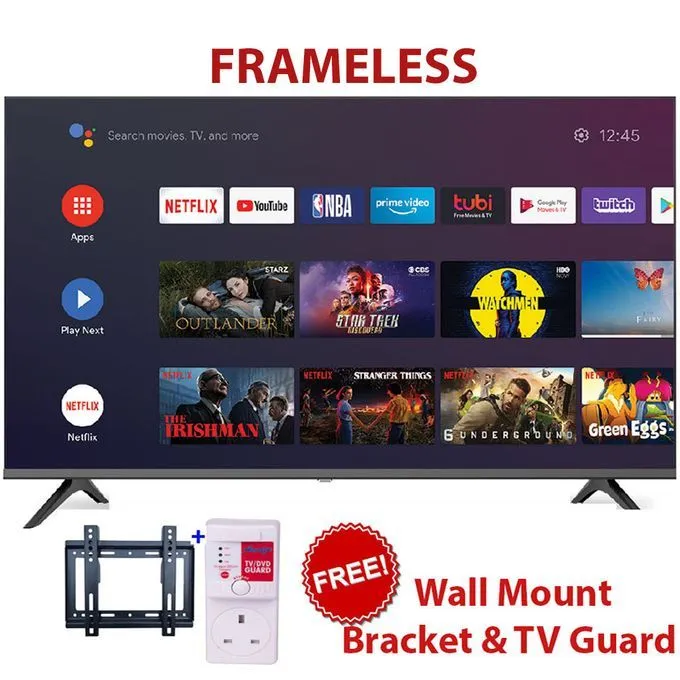 Vitron 3200S,32" Inch TV Framelss Smart Android TV,NetflixYoutube+FREE TVGuard+Bracket