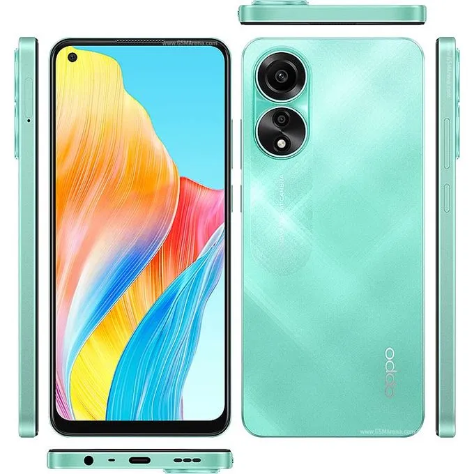 Oppo A78, 4G, 6.43", 256GB + 8GB + 8GB Up To 8GB Extended RAM (Dual SIM), 5000mAh, Aqua Green