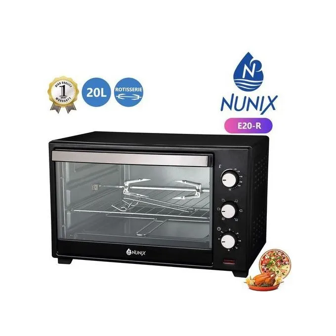 Nunix 20L Electric Rotisserie Oven, 1280W