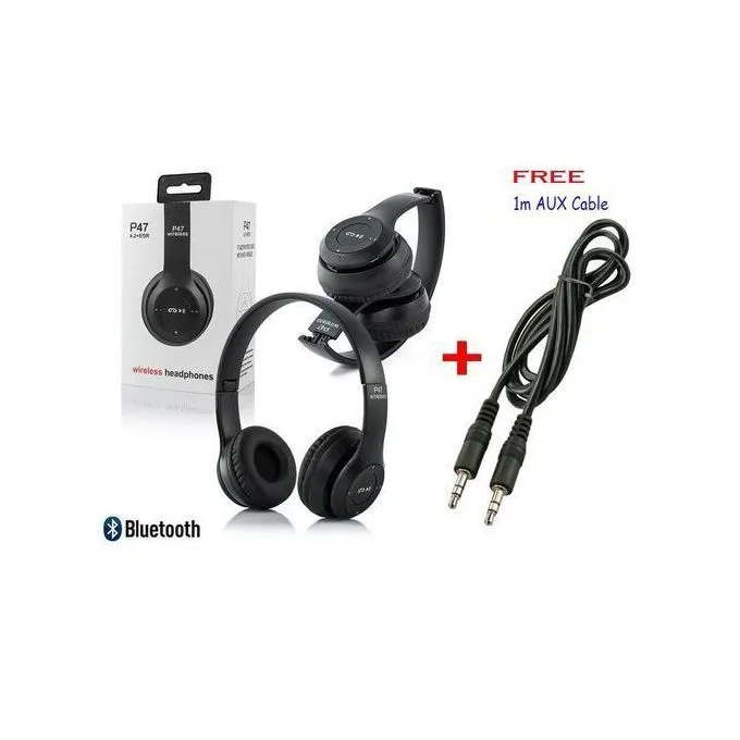 Original P47 Bluetooth GAMING Headphone & Aux Cable