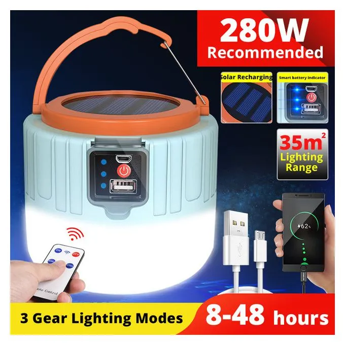 Emergency Saving Light Solar Lamp USB Chargeable Outdoor 