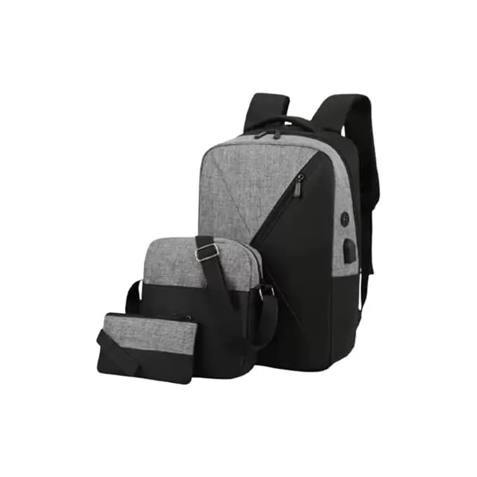Fashion  Backpack Bags Laptop - Black With Grey