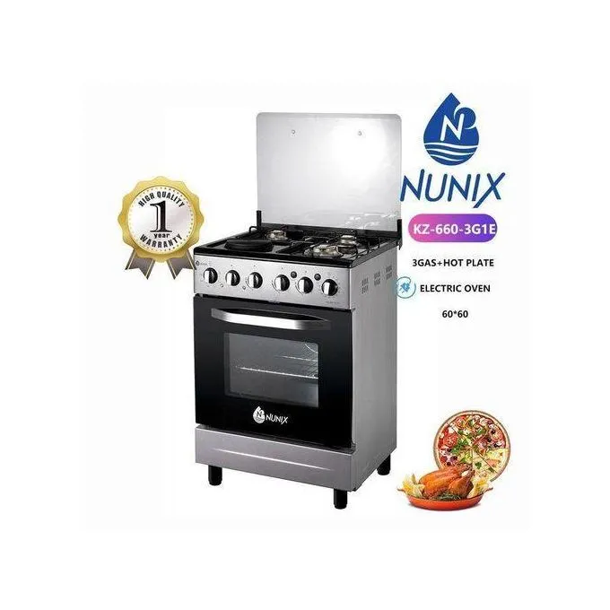 Nunix Free standing 3+1 gas cooker 60*60 With oven