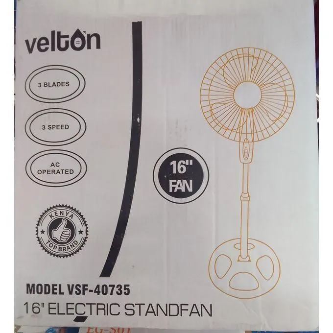 VELTON 16 INCH HEAVY DUTY STAND FAN FIVE BLADES