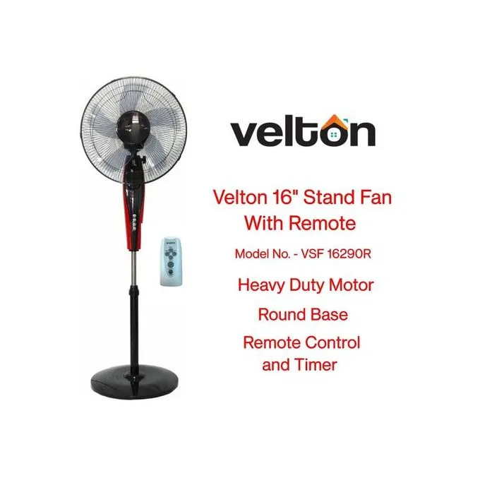 VELTON 16" Standing Fan Round Base With Timer Function
