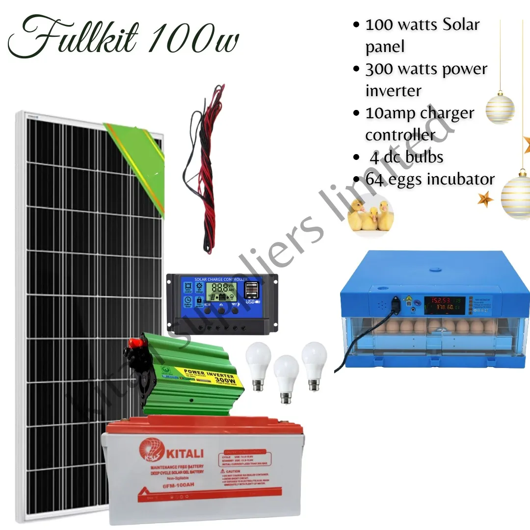 100w solar fullkit with 64eggs incubator 