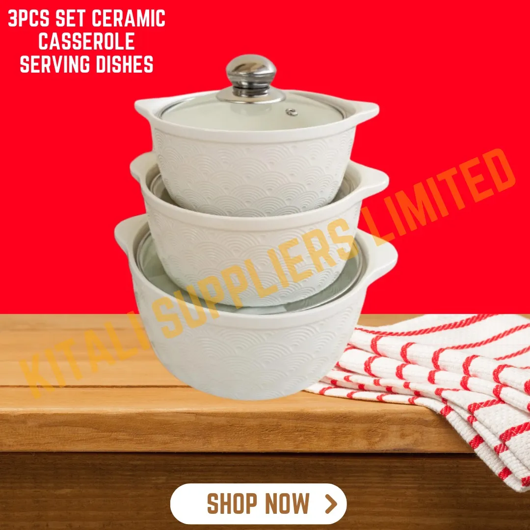 Ceramic 3 pcs serving bowls 1,2,3 litres