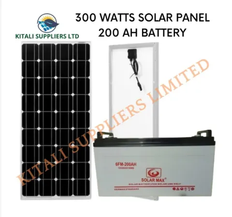 300w solarmax panel monocrystaline and 200ah drycell battery free maintenance