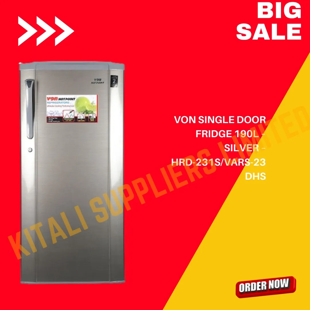 VON HRD-231S/VARS-23DHS Single Door Fridge 190L