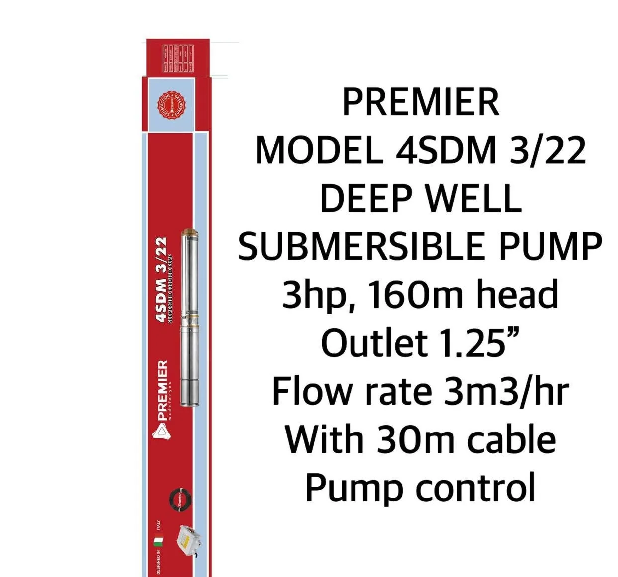 remier Deep Well Submersible Pump 2HP 130M