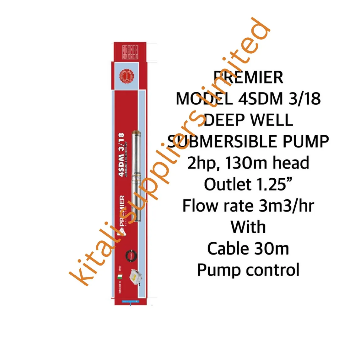 Premier 1 HP SUBMERSIBLE PUMP WITH 30M CABLE PUMP CONTROL