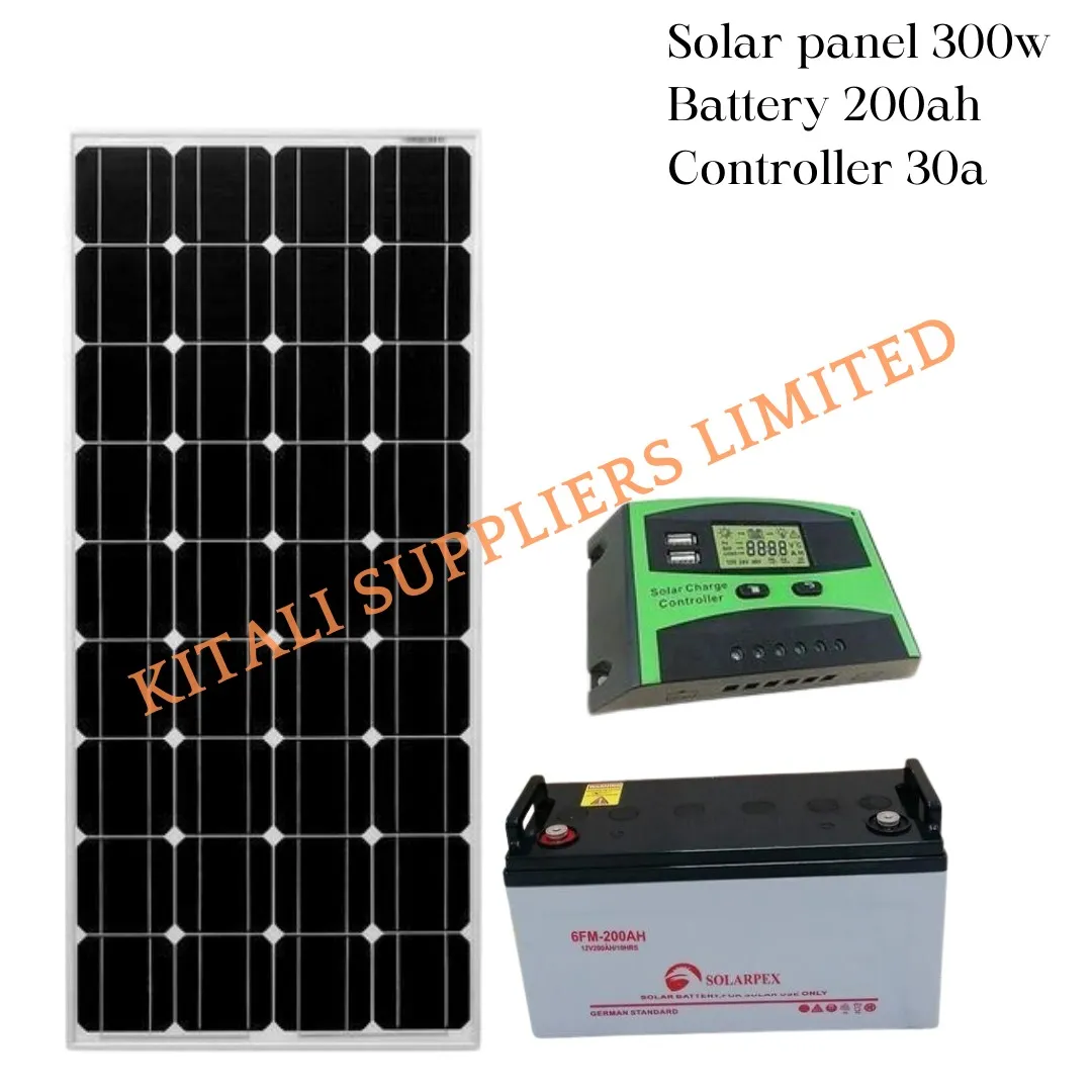 Solar panel 300w + Battery 200ah + 30a controller