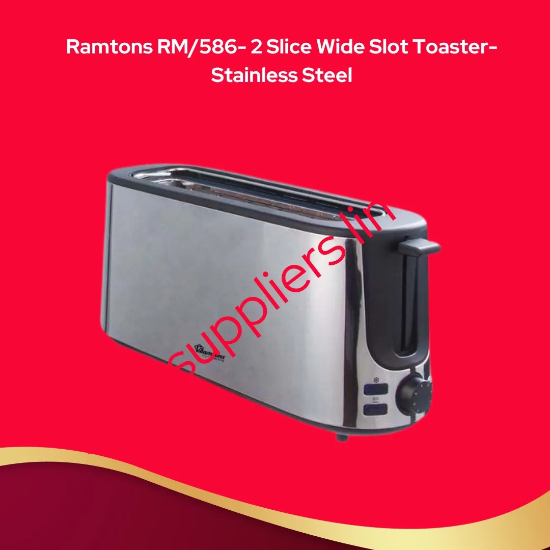 Ramtons RM/586- 2 Slice Wide Slot Toaster- Stainless Steel