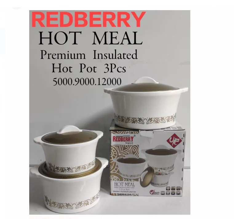 Red berry  hot meal  premium isulated hot pot 3pc 