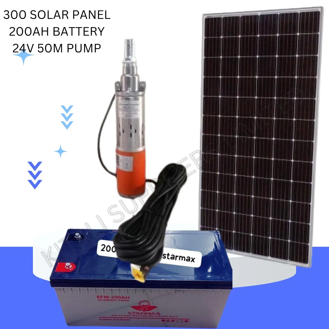  300w solar fullkit with 24v 50m head pump .