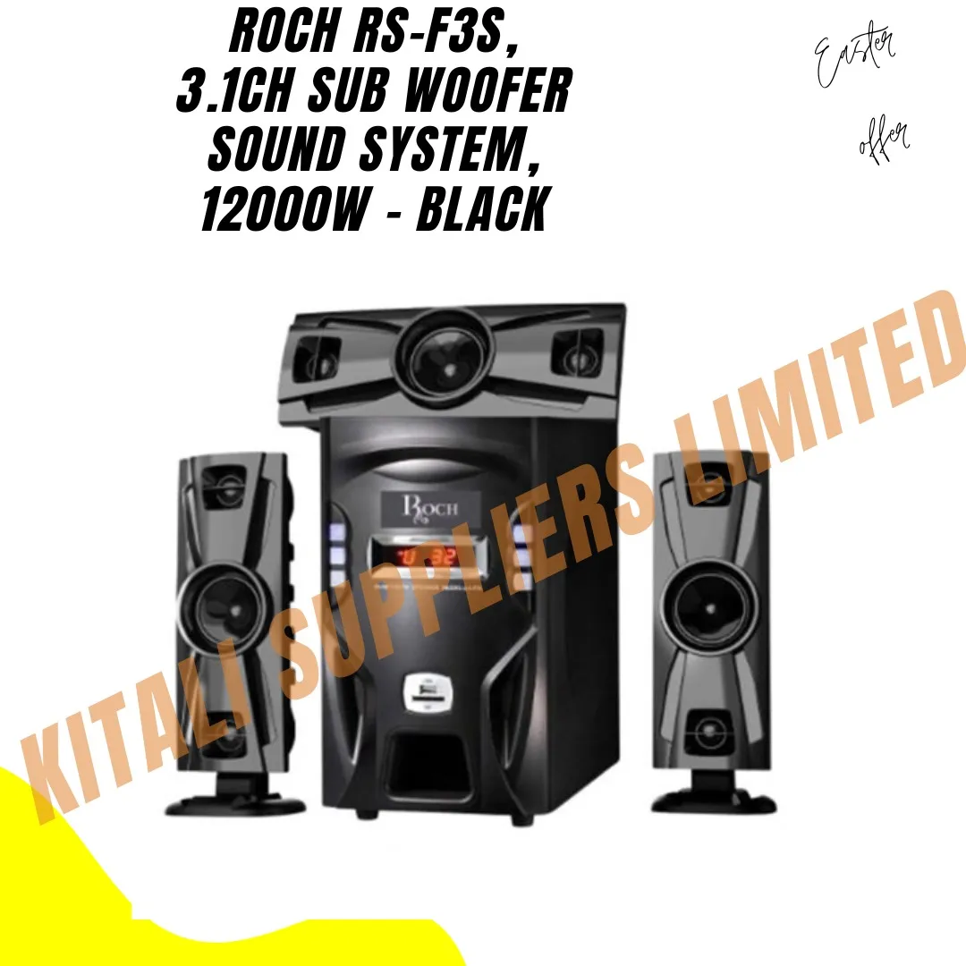 Roch Rs-F3S 3.1CH sub woofer sound system, 12000w- Black