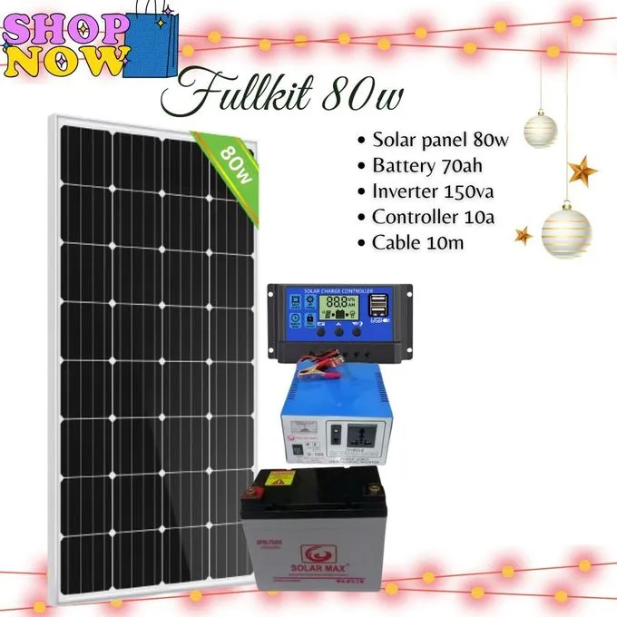 80w solar  80ah drycell free maintenance  battery system monocrystalline all weather