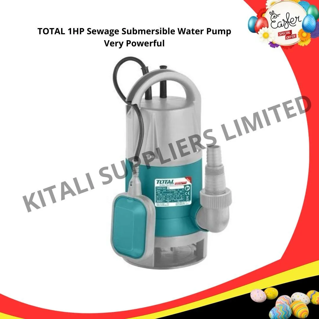    TOTAL 1HP Sewage Submersible Water Pump Very Powerful