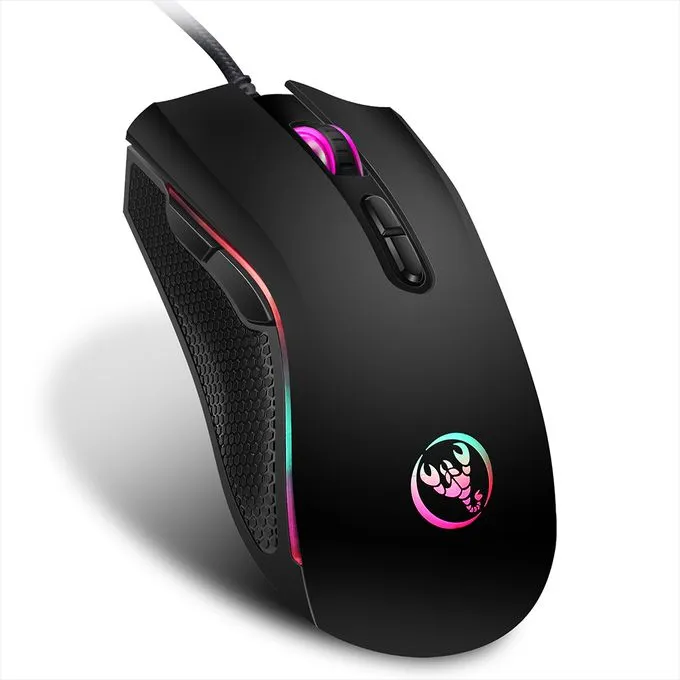 Hxsj A869 Wired Gaming Mouse 3200DPI 7 Buttons 7 Color LED