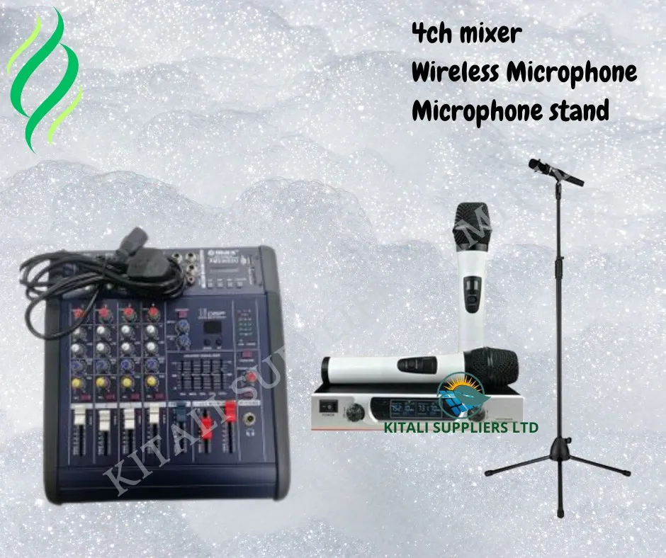 Omax 4 channel mixer with wireless microphone