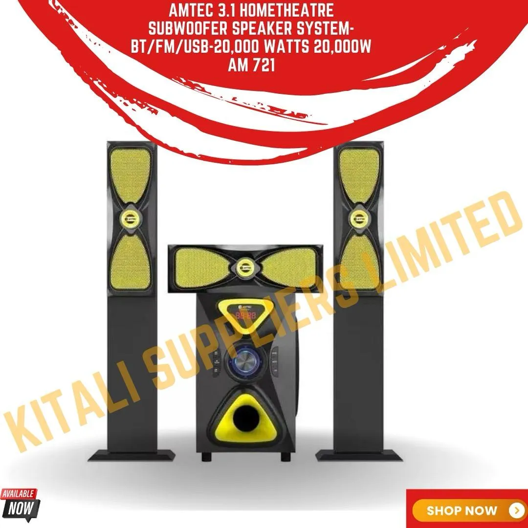 Amtec 3.1 HOMETHEATRE SUBWOOFER SPEAKER SYSTEM-BT/FM/USB-20,000 Watts 20,000W AM 721