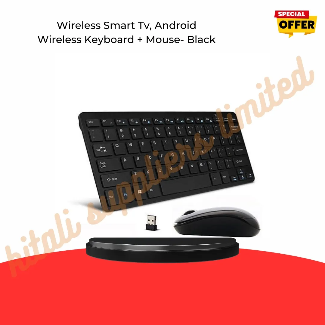 WIRELESS SMART TV ANDROID WIRELESS KEYBOARD AND MOUSE  BLACK 