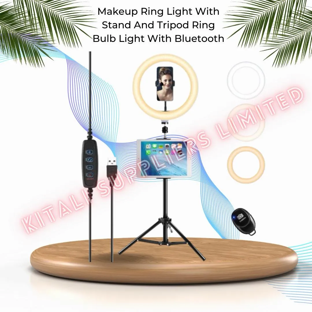 Makeup Ring Light With Stand And Tripod Ring Bulb Light With Bluetooth