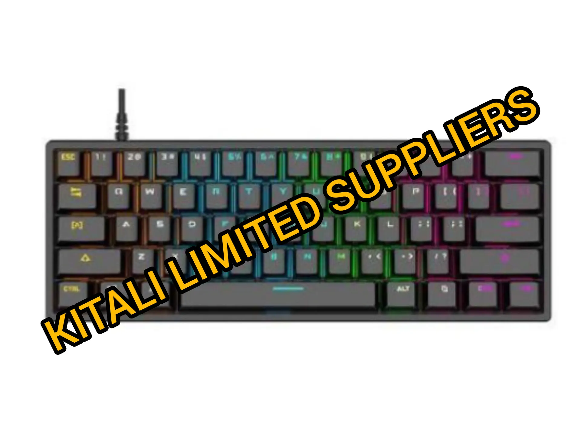 61key  wired mechanical keyboard RGB backlight ( the mechanical blue switch) 