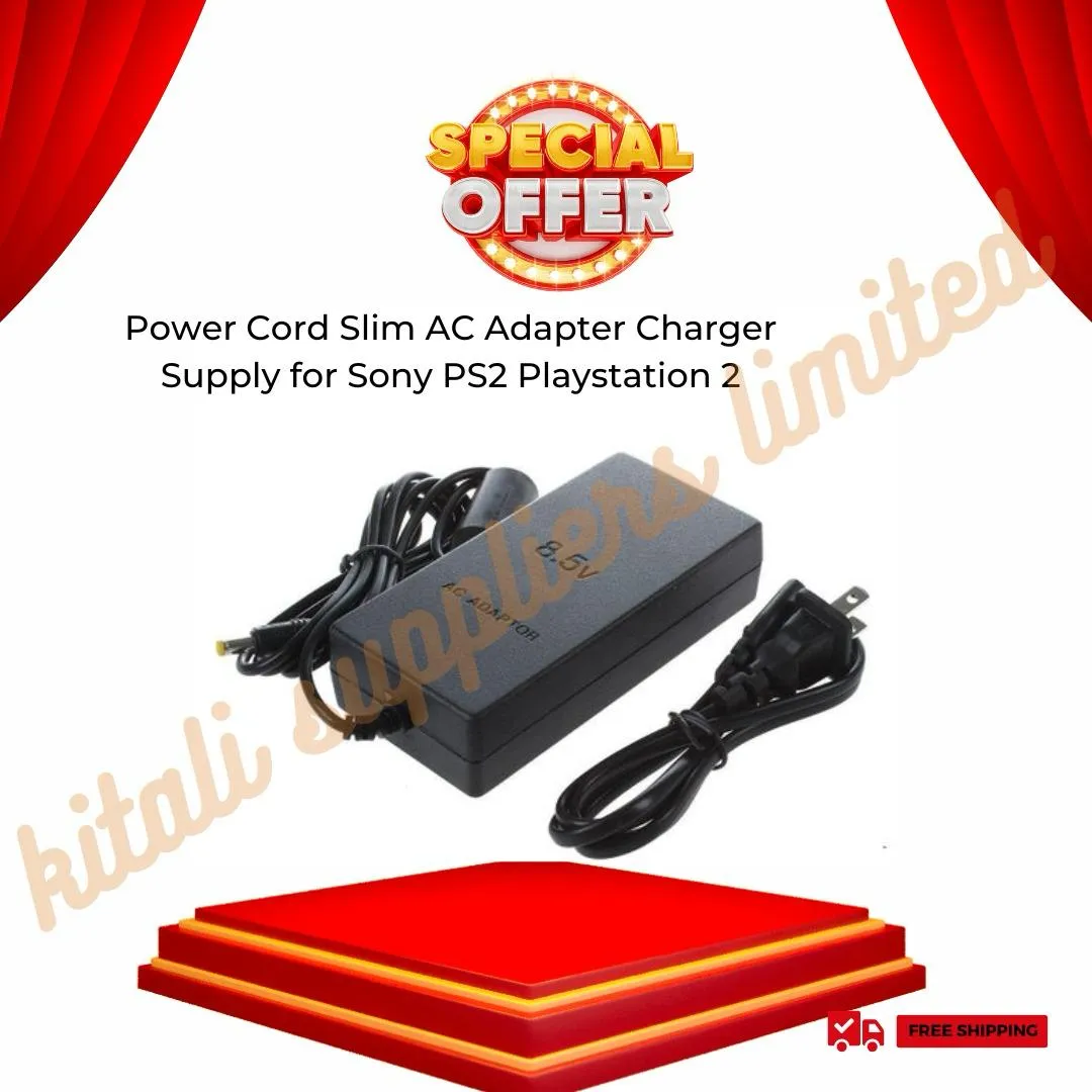 Power Cord Slim AC Adapter Charger Supply for Sony PS2